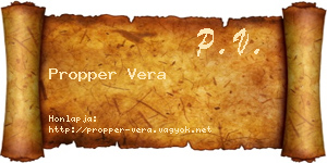 Propper Vera névjegykártya