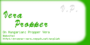 vera propper business card